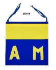Modro-�lut� s monogramem