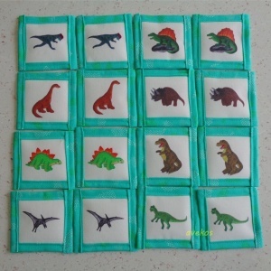 Pexeso látkové - Dinosauři 8 párů